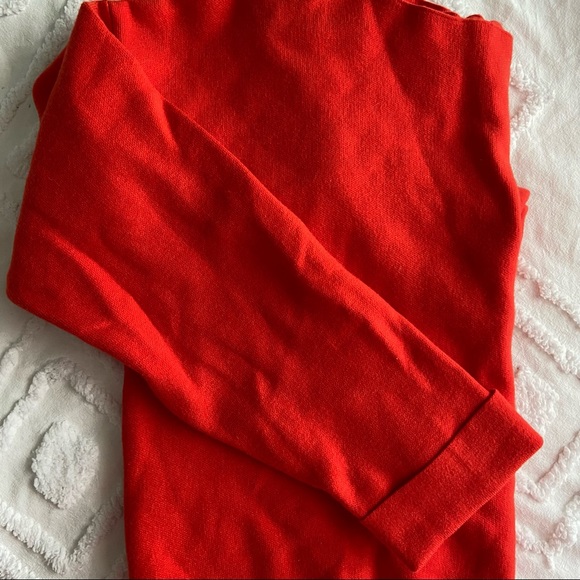 ZARA | KNIT OVERSIZED CROP SWEATER WITH OPEN BACK BOW TIES | RED | SIZE MEDIUM - Picture 5 of 5
